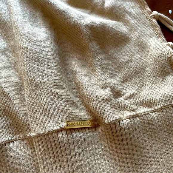 Michael Kors Camel Cowl Fringe Poncho Sweater - Picture 2 of 4